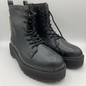 NWT Women's size 9.5 Erin Combat Boots - A New Day BLACK DUPE for Doc Martens